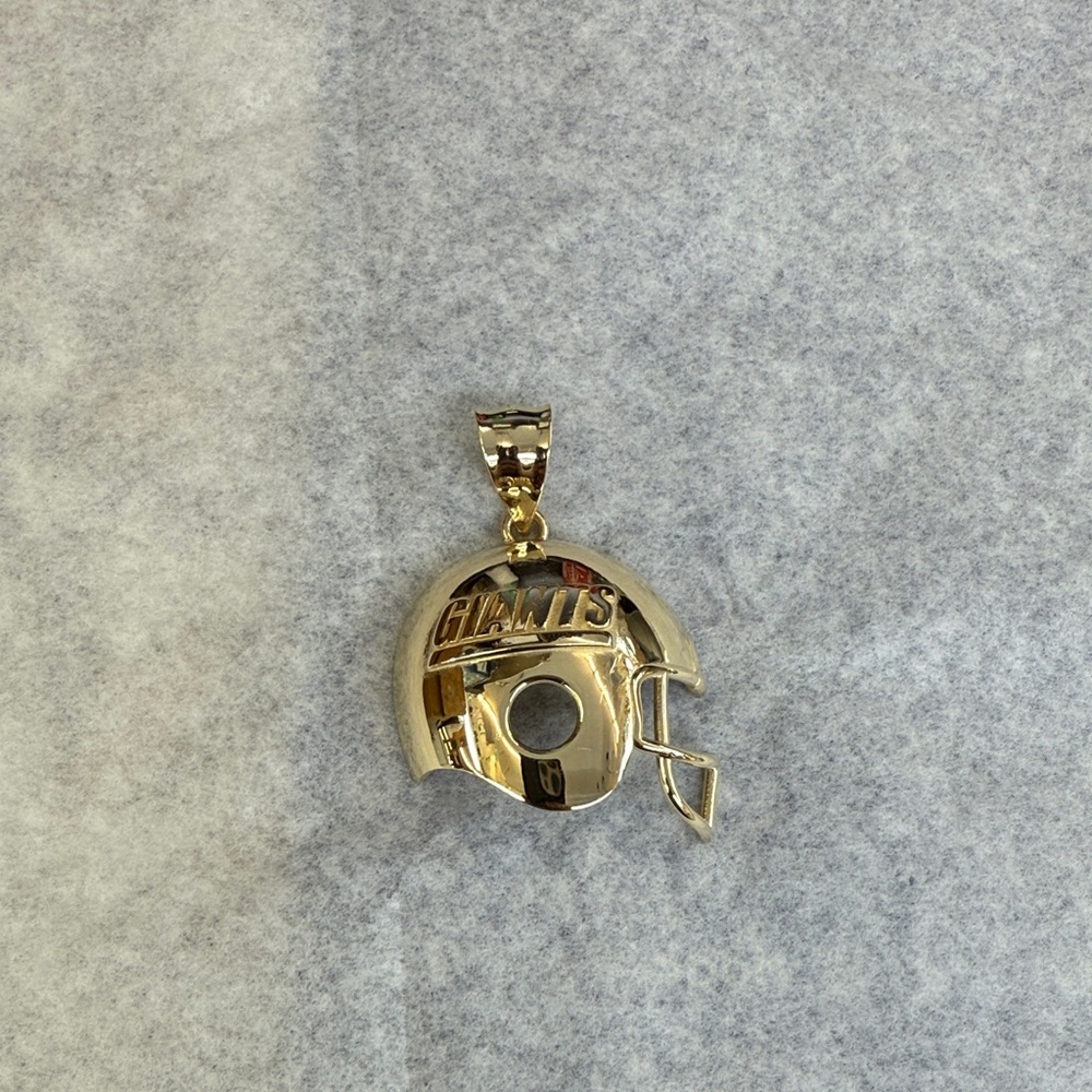 14k Yellow Gold NFL Sports Football Helmet Pendant